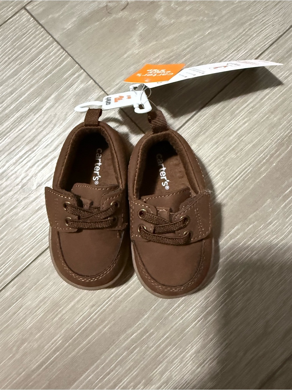 Carter's Brown Toddler Moccasin-Style Hook & Loop Shoes